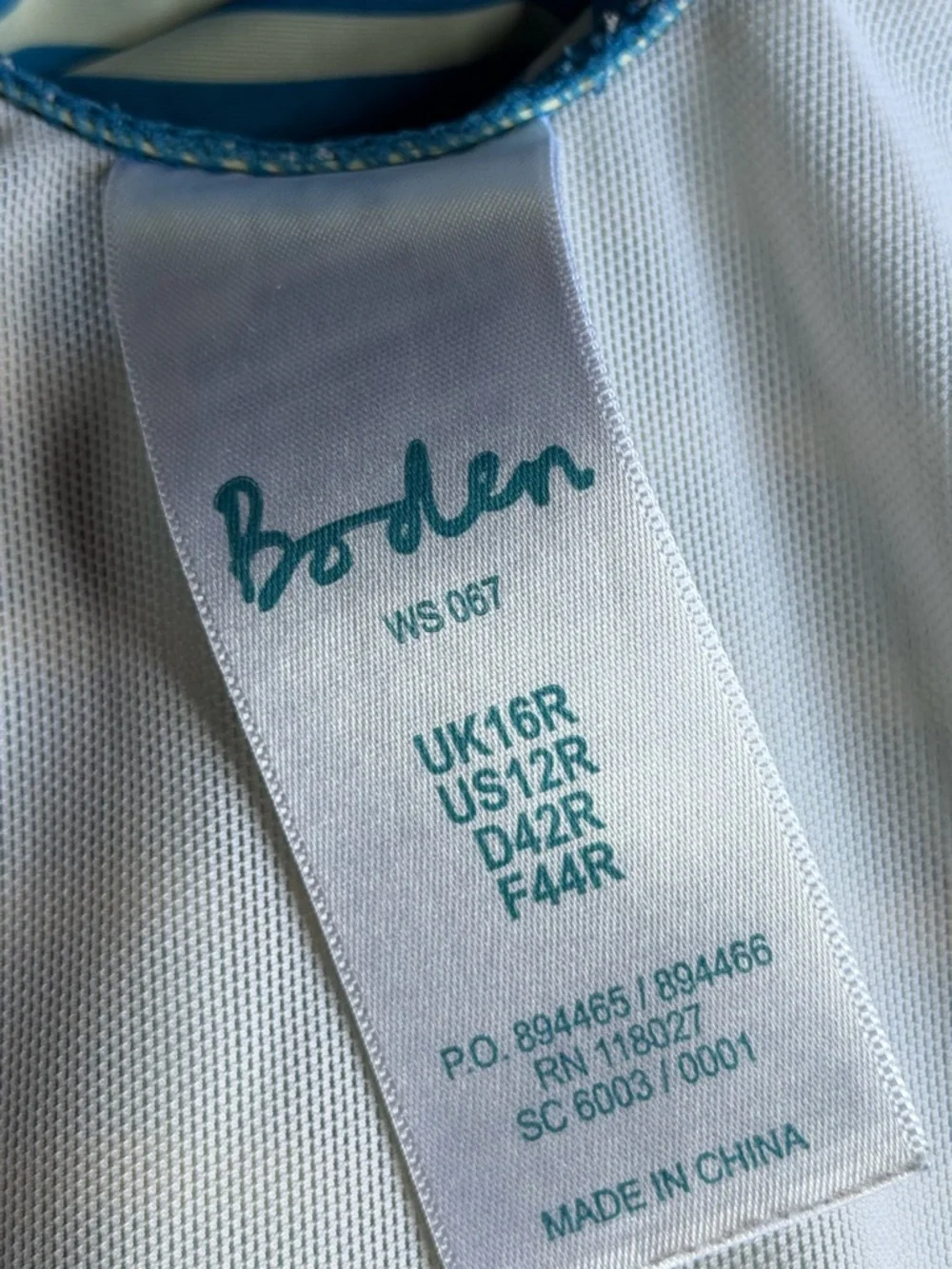 Boden Blue & White Striped One Piece Swimsuit Size 12R - Picture 5 of 10